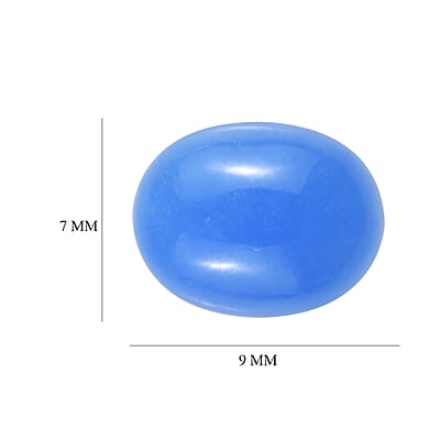 AAA Dyed Light Blue Color Jade (Ovl 9x7 mm) 2.14 ctw Loose Gemstone