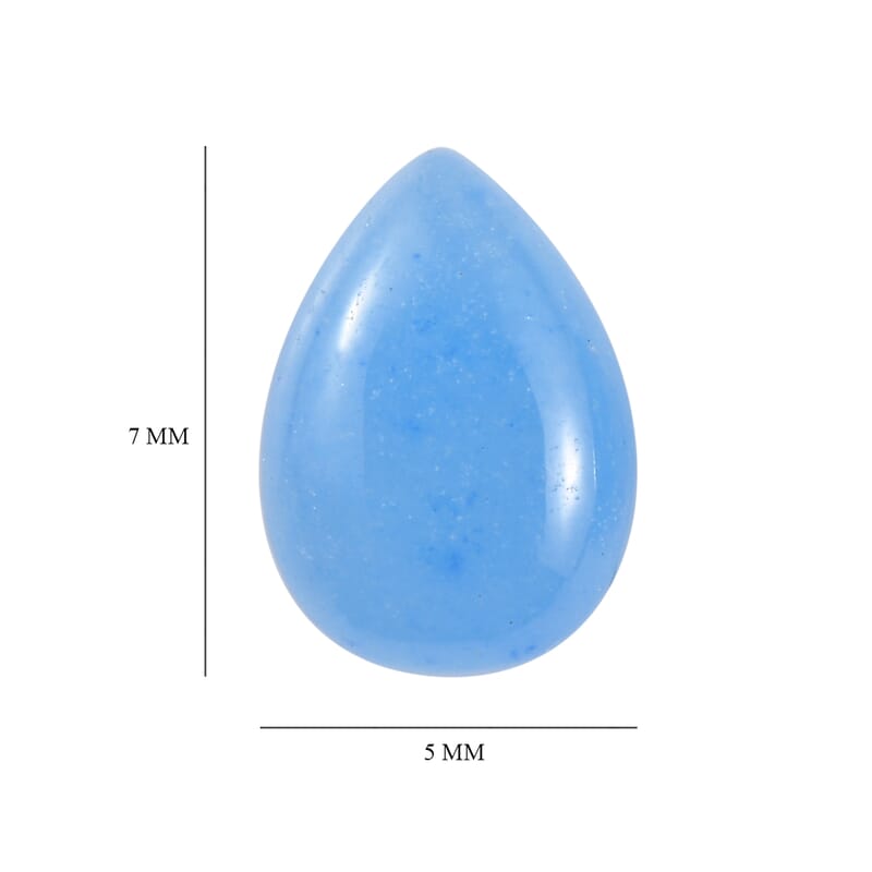 Dyed Light Blue Color Jade Set of 2 (Pear 7x5 mm) 1.84 ctw Loose Gemstone