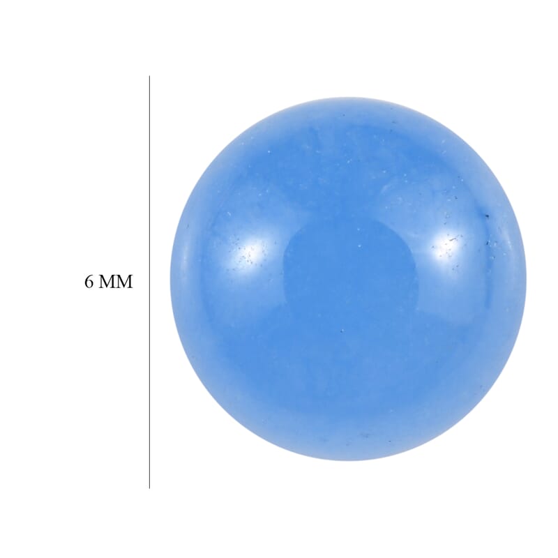 AA Dyed Light Blue Color Jade (Rnd 6 mm) 1.07 ctw Loose Gemstone