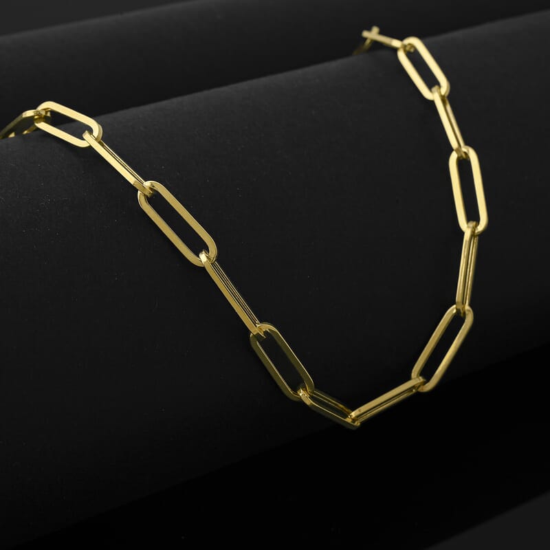 4mm Paper Clip Chain Necklace in 10K Yellow Gold 5.90 Grams 20 Inches