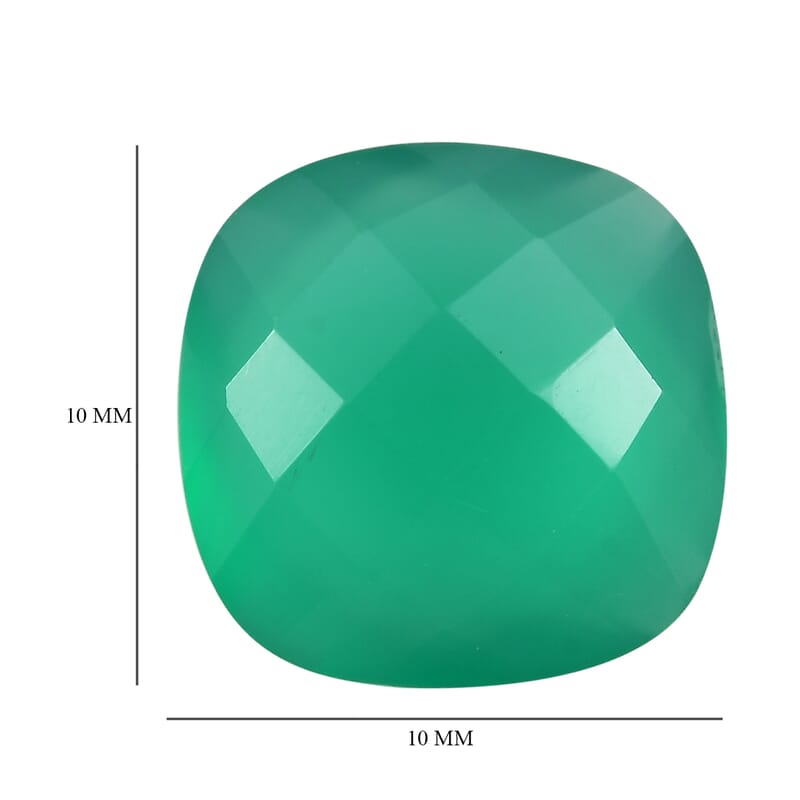 Green Onyx (Cush 10x10 mm) 3.14 ctw Loose Gemstone