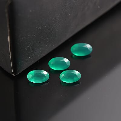 Green Onyx Set of 4 (Ovl 5x3 mm) 0.77 ctw