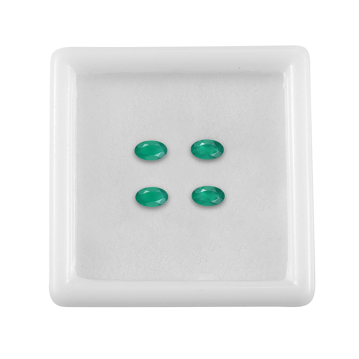 Green Onyx Set of 4 (Ovl 5x3 mm) 0.77 ctw image number 3