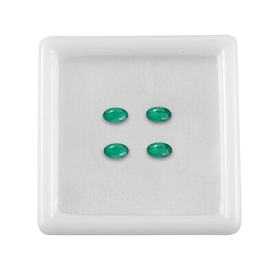 Green Onyx Set of 4 (Ovl 5x3 mm) 0.77 ctw