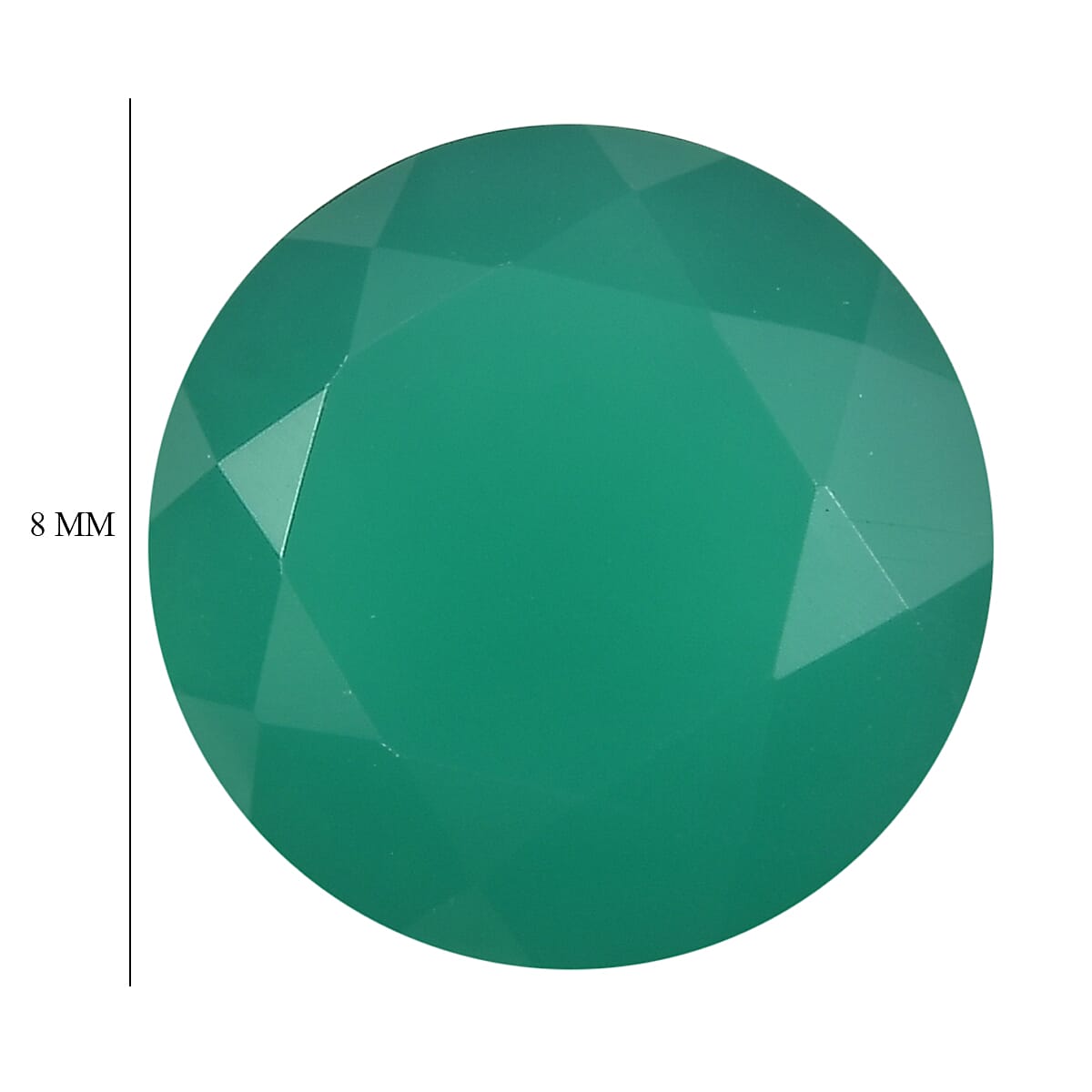 Green Onyx (Rnd 8 mm) 1.45 ctw Loose Gemstone image number 4