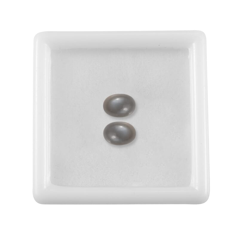 Grey Moonstone Set of 2 (Ovl 7x5 mm) 1.85 ctw Loose Gemstone