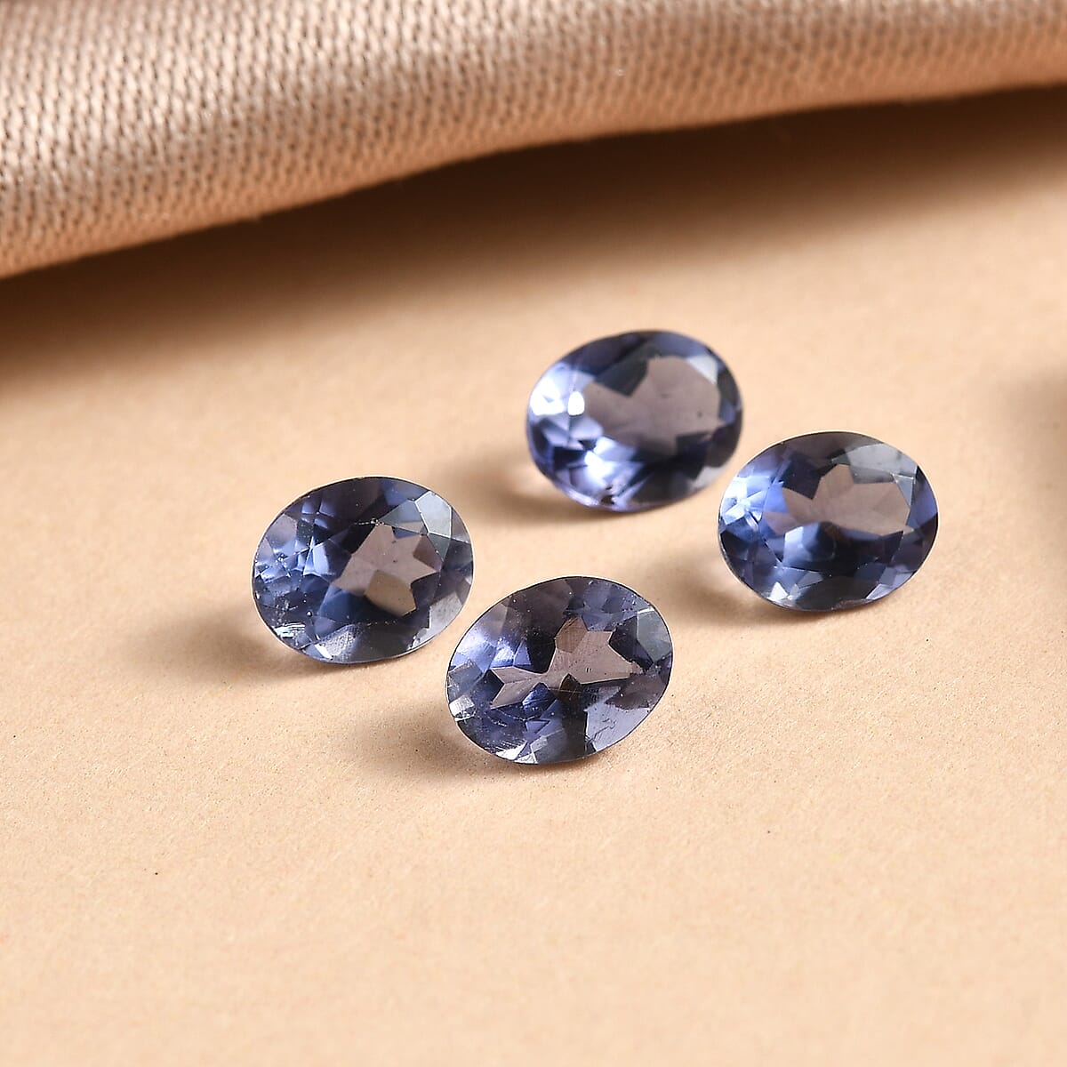 Catalina Iolite Set of 4 (Sqr 5x4 mm) 1.07 ctw Loose Gemstone image number 1
