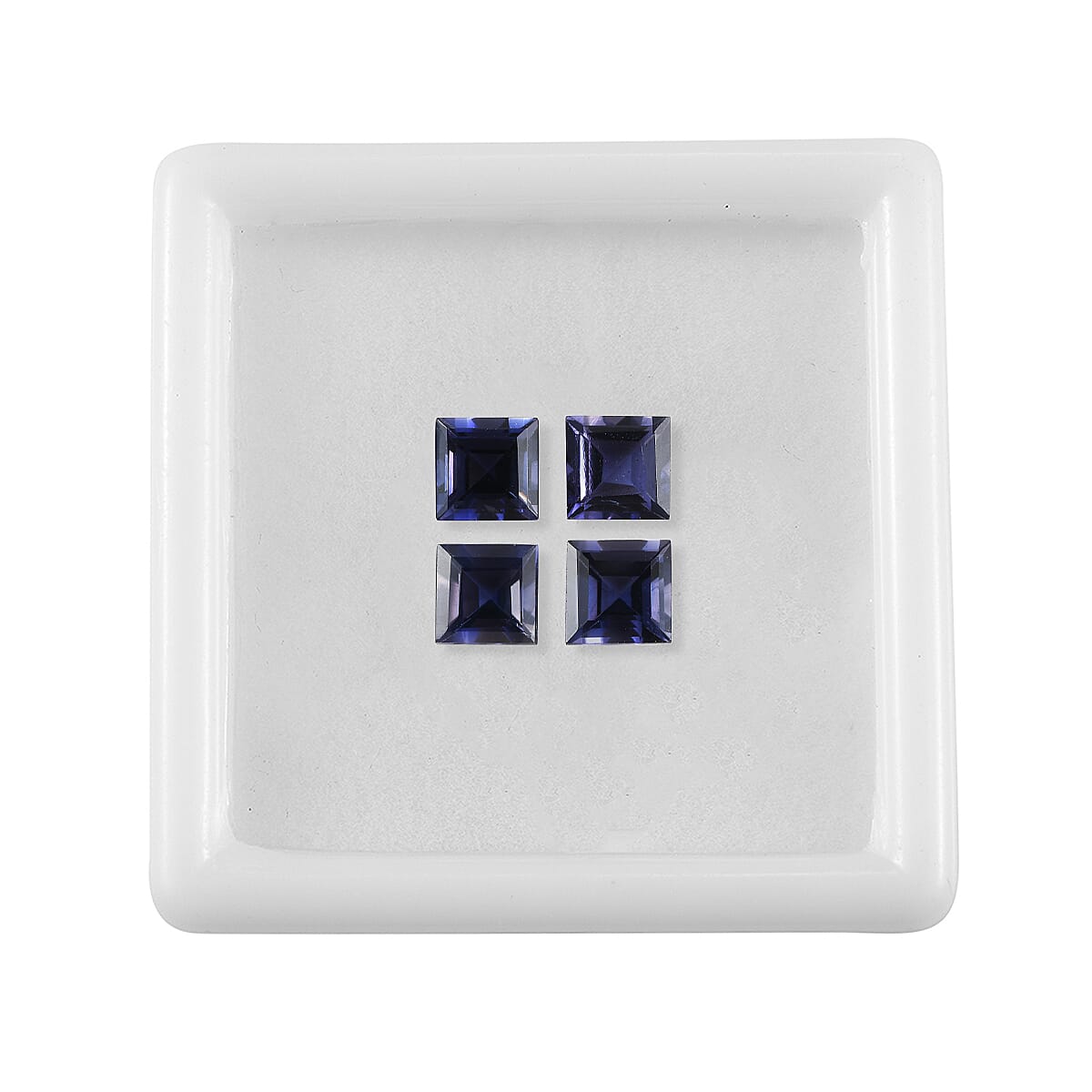 AA Catalina Iolite Set of 4 (Sqr 5 mm) 2.08 ctw Loose Gemstone