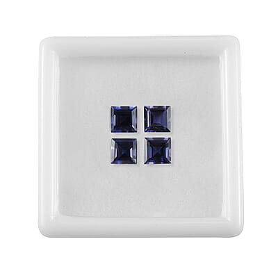 AA Catalina Iolite Set of 4 (Sqr 5 mm) 2.08 ctw Loose Gemstone