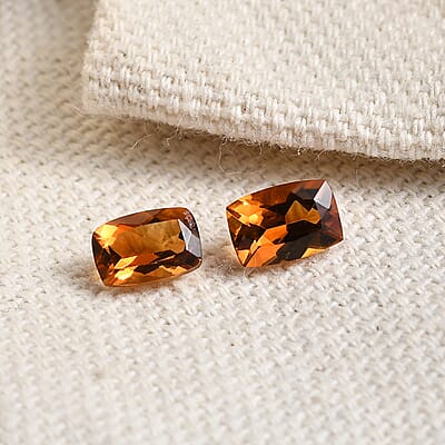 Santa Ana Madeira Citrine Set of 2 (Cush 6x4 mm) 0.88 ctw Loose Gemstone