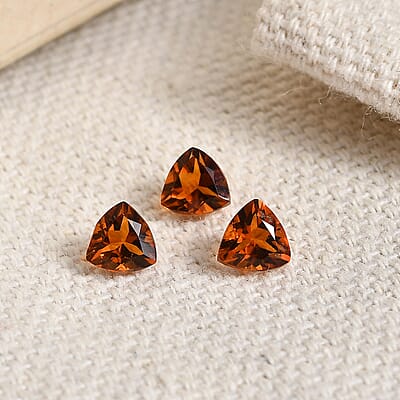 AA Santa Ana Madeira Citrine Set of 3 (Trl 4 mm) 0.61 ctw Loose Gemstone