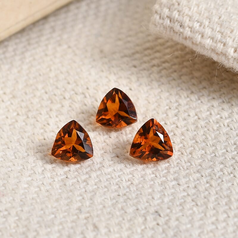 AA Santa Ana Madeira Citrine Set of 3 (Trl 4 mm) 0.61 ctw Loose Gemstone