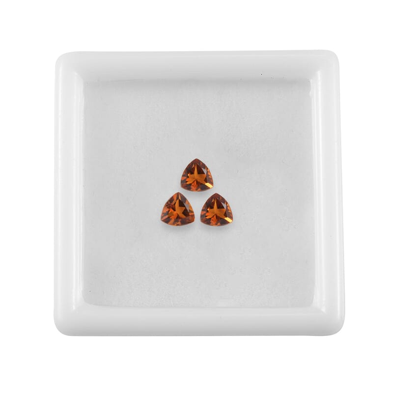 AA Santa Ana Madeira Citrine Set of 3 (Trl 4 mm) 0.61 ctw Loose Gemstone