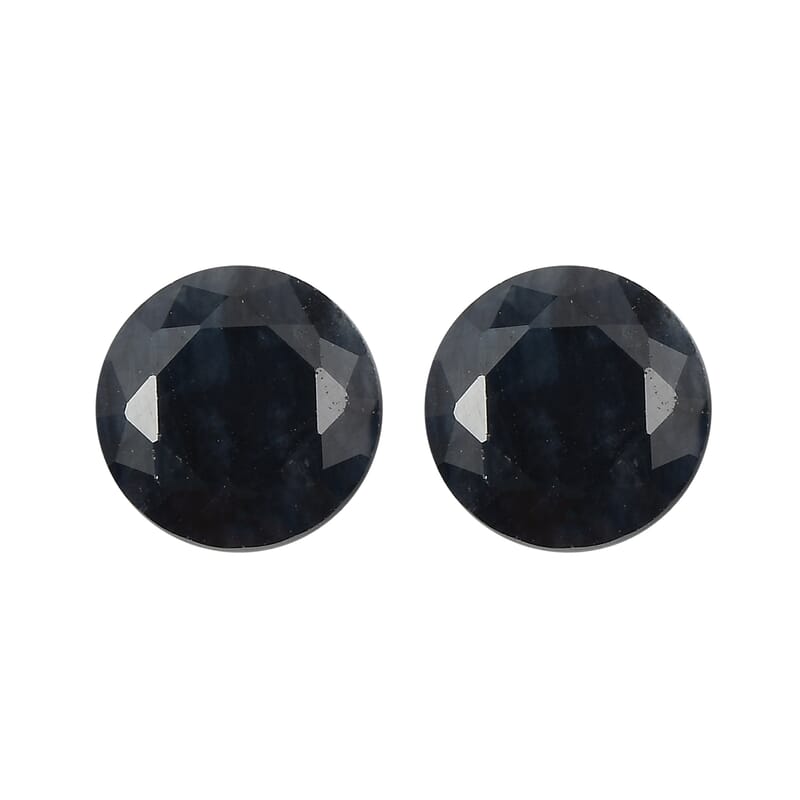 Midnight Sapphire Set of 2 (Rnd 5 mm) 1.51 ctw Loose Gemstone