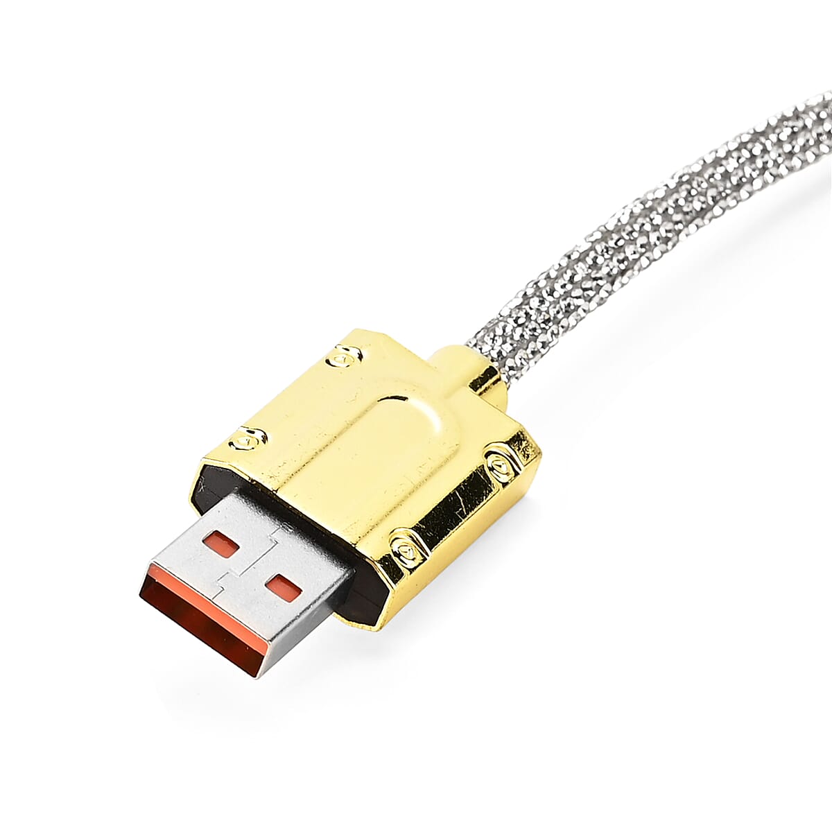 3 IN 1 Crystal Charging Cable with Strap Holder - Silver image number 5