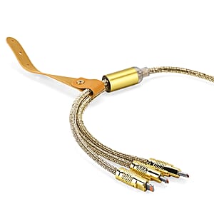 3 IN 1 Crystal Charging Cable with Strap Holder - Gold