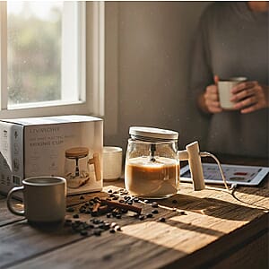 White 500mAh Electric Glass Mixing Cup (400ml)