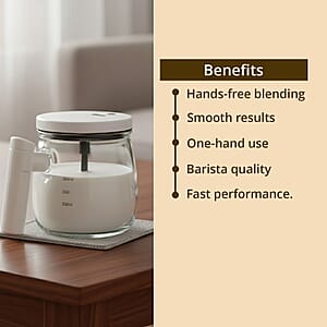 White 500mAh Electric Glass Mixing Cup (400ml)