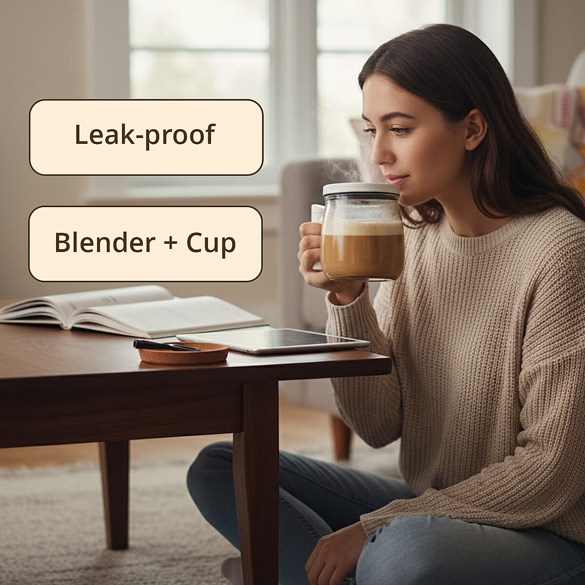 White 500mAh Electric Glass Mixing Cup (400ml) image number 4