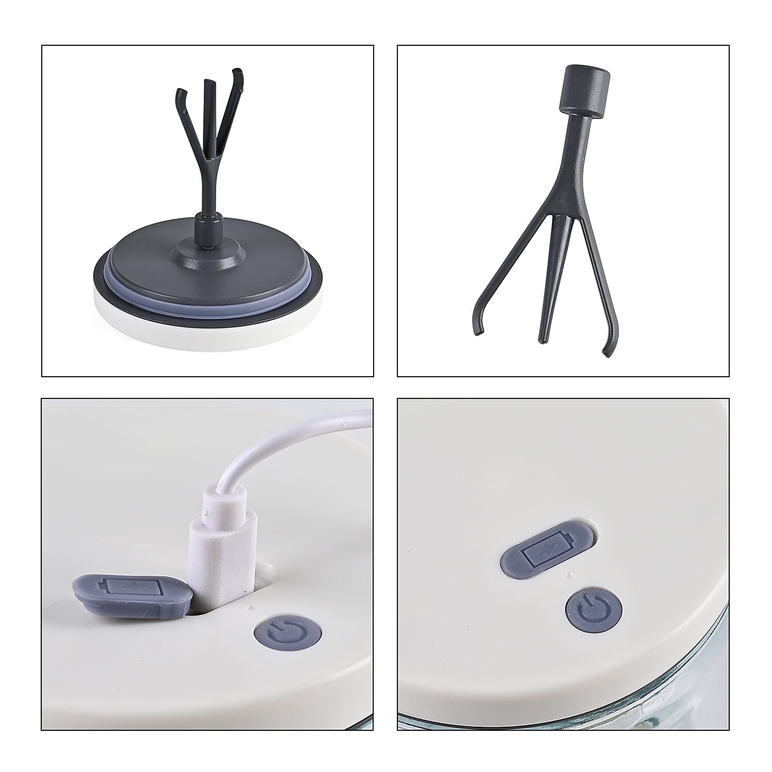 White 500mAh Electric Glass Mixing Cup (400ml)