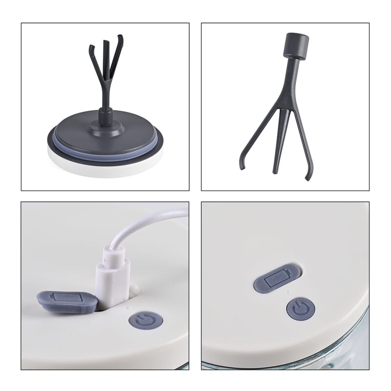 White 500mAh Electric Glass Mixing Cup (400ml)