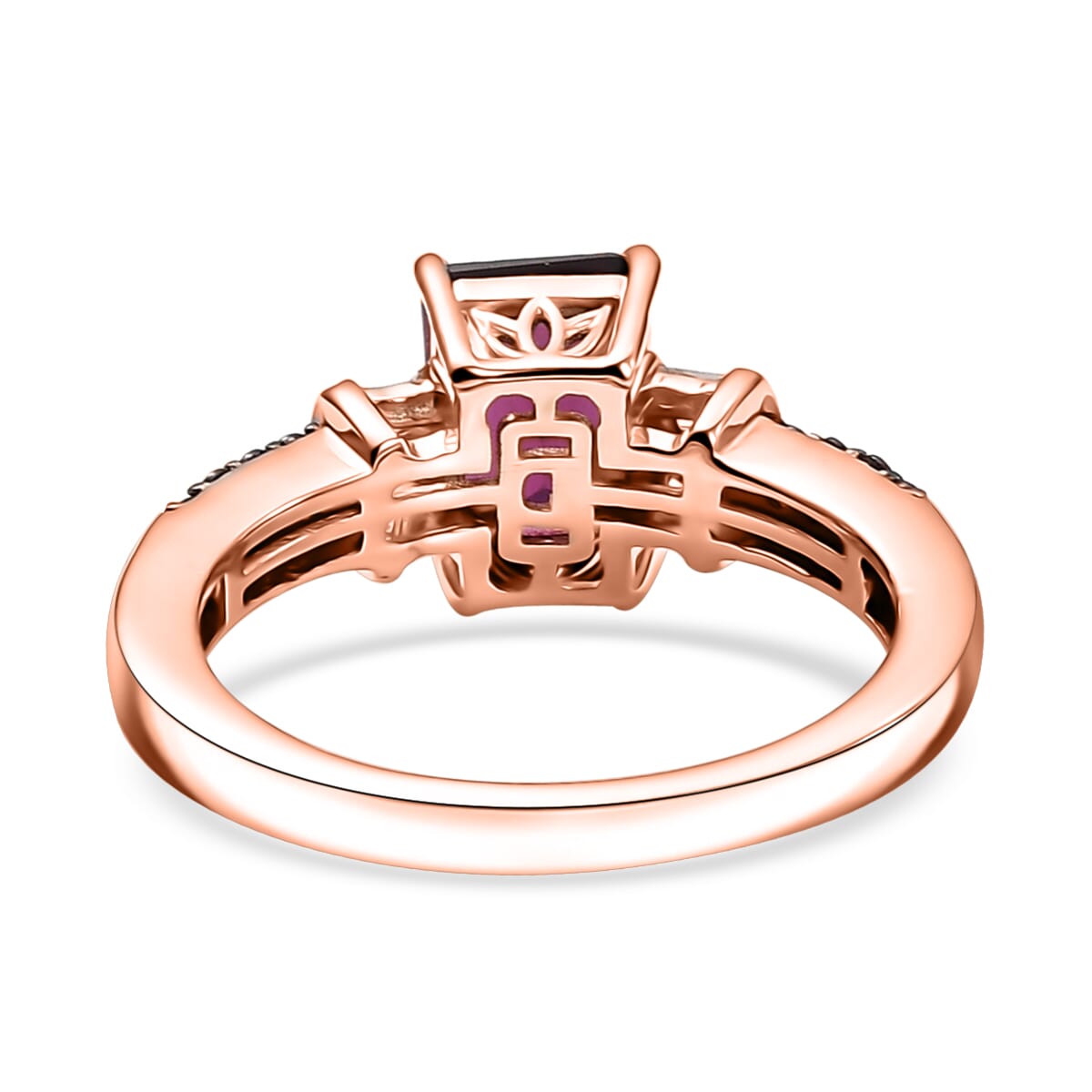 D’Joy AAA Radiant Ember Garnet and Multi Gemstone 2.55 ctw Ring in 18K Vermeil Rose Gold Over Sterling Silver (Size 7.0) image number 4