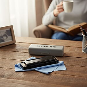 Livmore Black Harmonica with Aluminum Shell