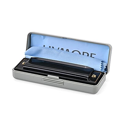 Livmore Black Harmonica with Aluminum Shell
