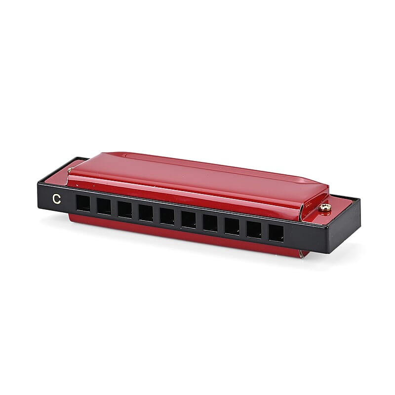 Livmore Red Harmonica with Aluminum Shell