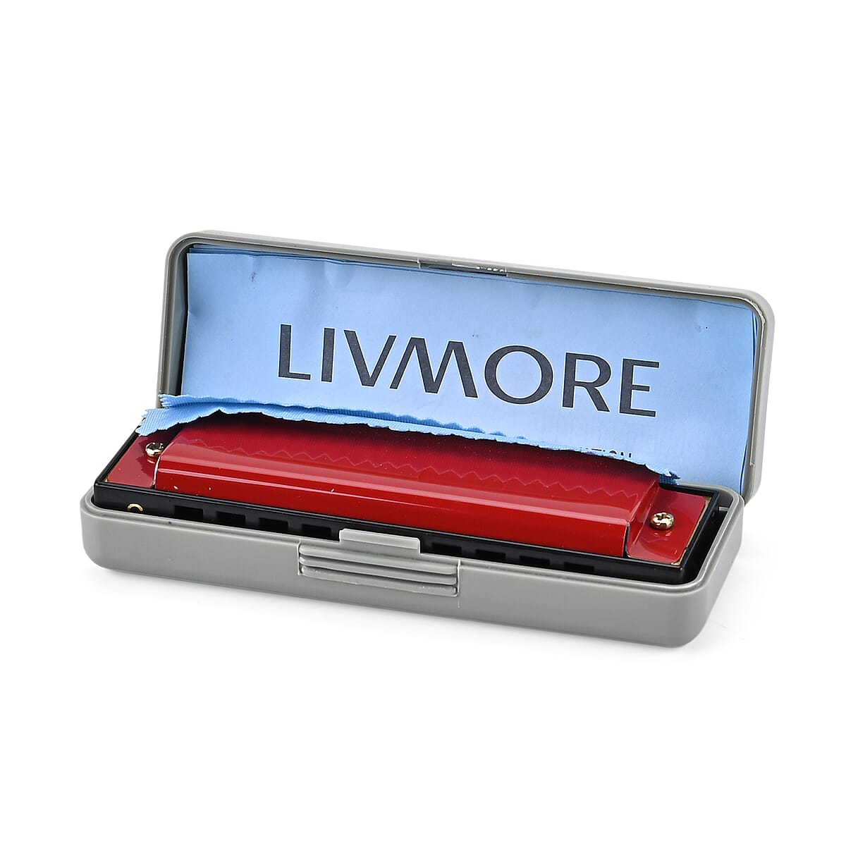 Livmore Red Harmonica with Aluminum Shell image number 6