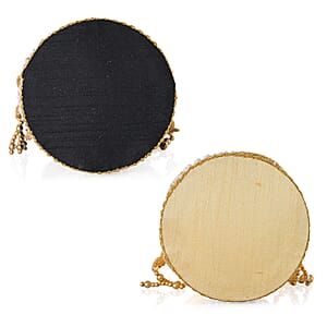 Livmore Black & Cream Set of 2 Handcrafted Zardozi Work Potli Bag