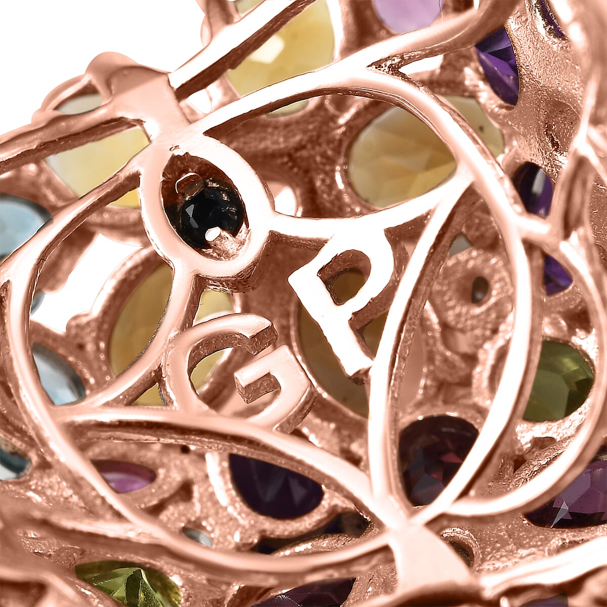 GP Multi Gemstone Ring in 18K Vermeil RG Over Sterling Silver (Size 10.0) 10.50 ctw image number 6