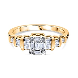 Luxuriant Lab Grown Diamond 0.51 ctw Ring in 18K Vermeil Yellow Gold Over Sterling Silver (Size 11.5)