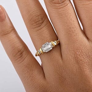 Luxuriant Lab Grown Diamond 0.51 ctw Ring in 18K Vermeil Yellow Gold Over Sterling Silver (Size 11.5)