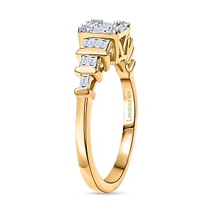 Luxuriant Lab Grown Diamond 0.51 ctw Ring in 18K Vermeil Yellow Gold Over Sterling Silver (Size 11.5)