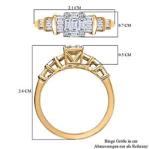 Luxuriant Lab Grown Diamond 0.51 ctw Ring in 18K Vermeil Yellow Gold Over Sterling Silver (Size 11.5)