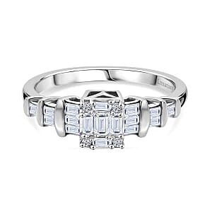 Luxuriant Lab Grown Diamond G-H SI 0.50 ctw Ring in Rhodium Over Sterling Silver (Size 9.0)