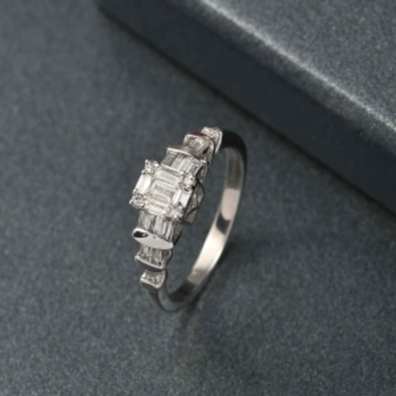 Luxuriant Lab Grown Diamond G-H SI 0.50 ctw Ring in Rhodium Over Sterling Silver (Size 9.0)
