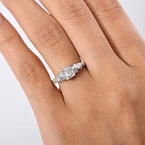 Luxuriant Lab Grown Diamond G-H SI 0.50 ctw Ring in Rhodium Over Sterling Silver (Size 9.0)