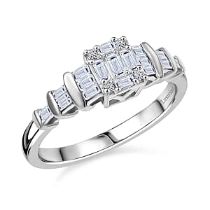 Luxuriant Lab Grown Diamond G-H SI 0.50 ctw Ring in Rhodium Over Sterling Silver (Size 9.0)
