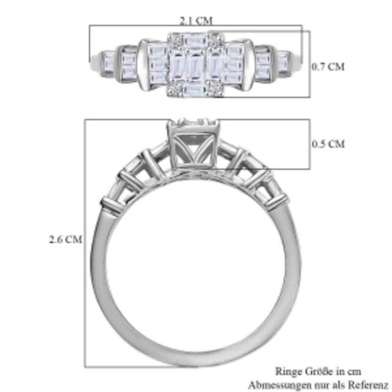 Luxuriant Lab Grown Diamond G-H SI 0.50 ctw Ring in Rhodium Over Sterling Silver (Size 9.0)