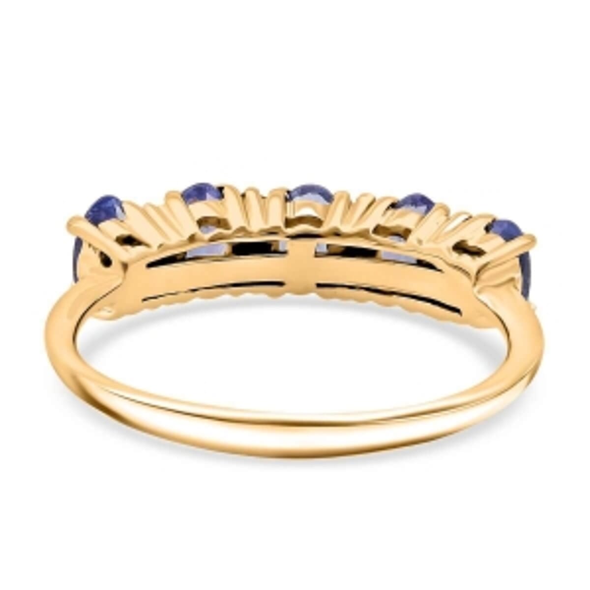 Tanzanite and Moissanite 1.25 ctw Ring in 14K YG Plated Sterling Silver (Size 8) image number 5