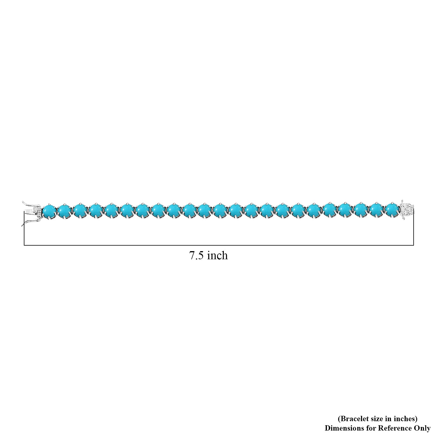 D'Joy Sleeping Beauty Turquoise 26.10 ctw Royal Link Artistry Bracelet in Rhodium Over Sterling Silver (7.25 In)
