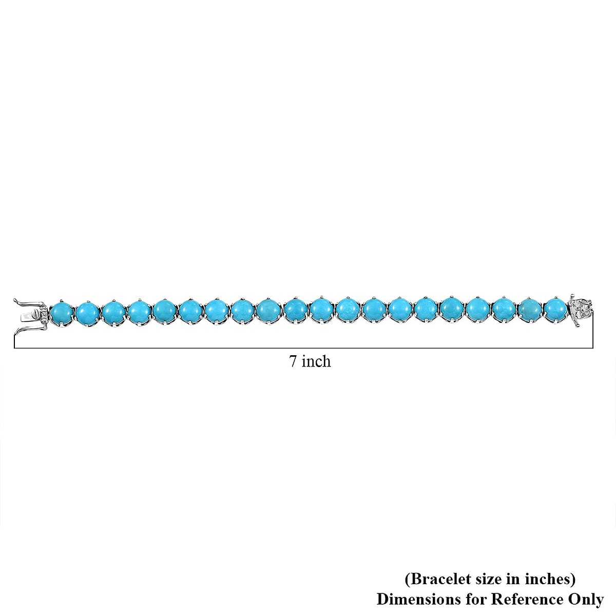 D'Joy Sleeping Beauty Turquoise 23.15 ctw Royal Link Artistry Bracelet in Rhodium Over Sterling Silver (6.50 In) image number 4