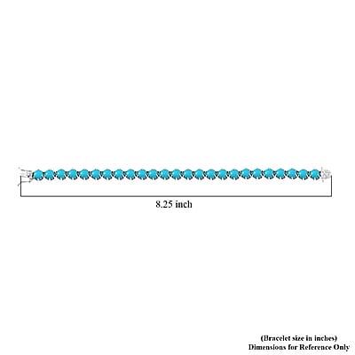 D'Joy Sleeping Beauty Turquoise 28.35 ctw Royal Link Artistry Bracelet in Rhodium Over Sterling Silver (8.00 In)