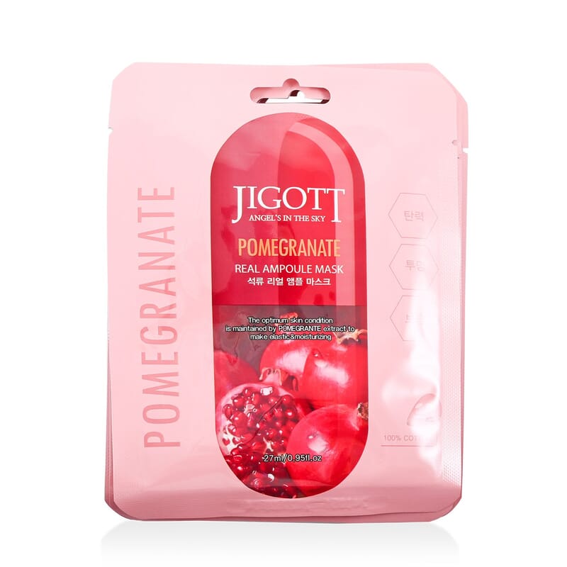 JIGOTT Real Ampoule Cotton Mask Brightening Collection- Hyalluronic Acid, Pearl, & Pomegranate (3x10 each) 