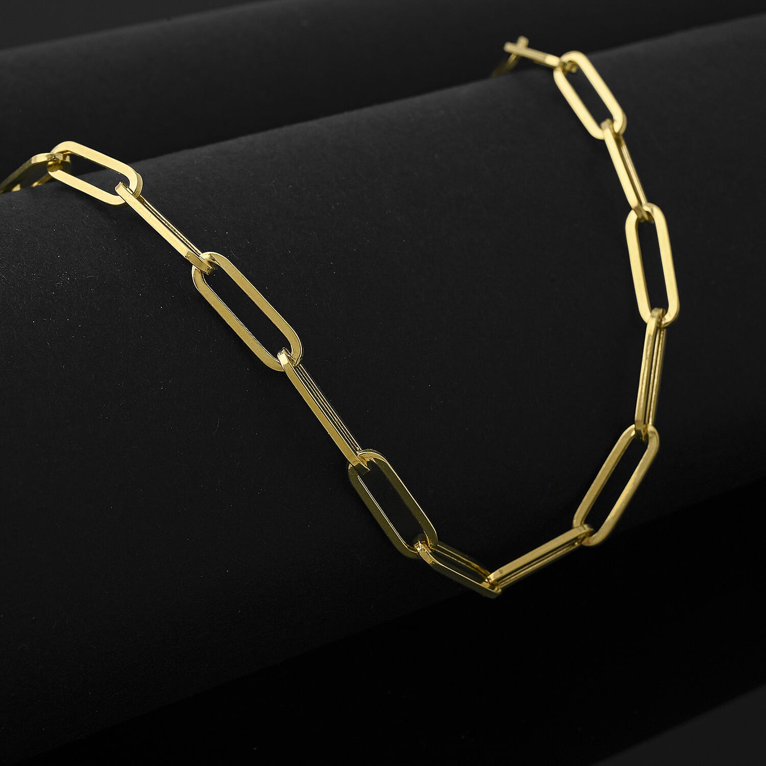 10K Yellow Gold 4mm Paper Clip Chain Necklace 24 Inches 6.70 Grams