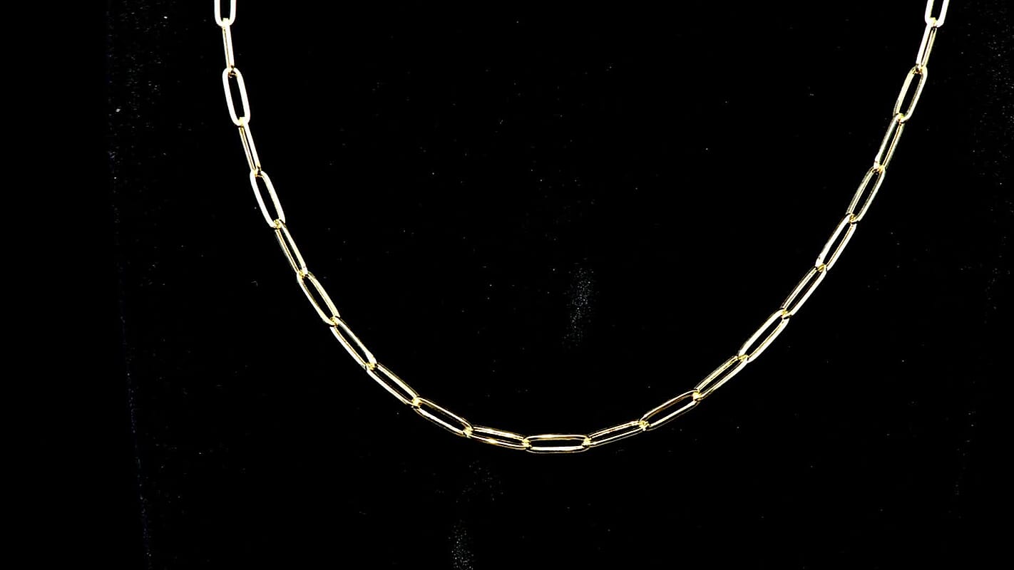 10K Yellow Gold 4mm Paper Clip Chain Necklace 24 Inches 6.70 Grams