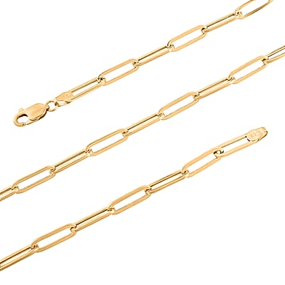 10K Yellow Gold 4mm Paper Clip Chain Necklace 24 Inches 6.70 Grams