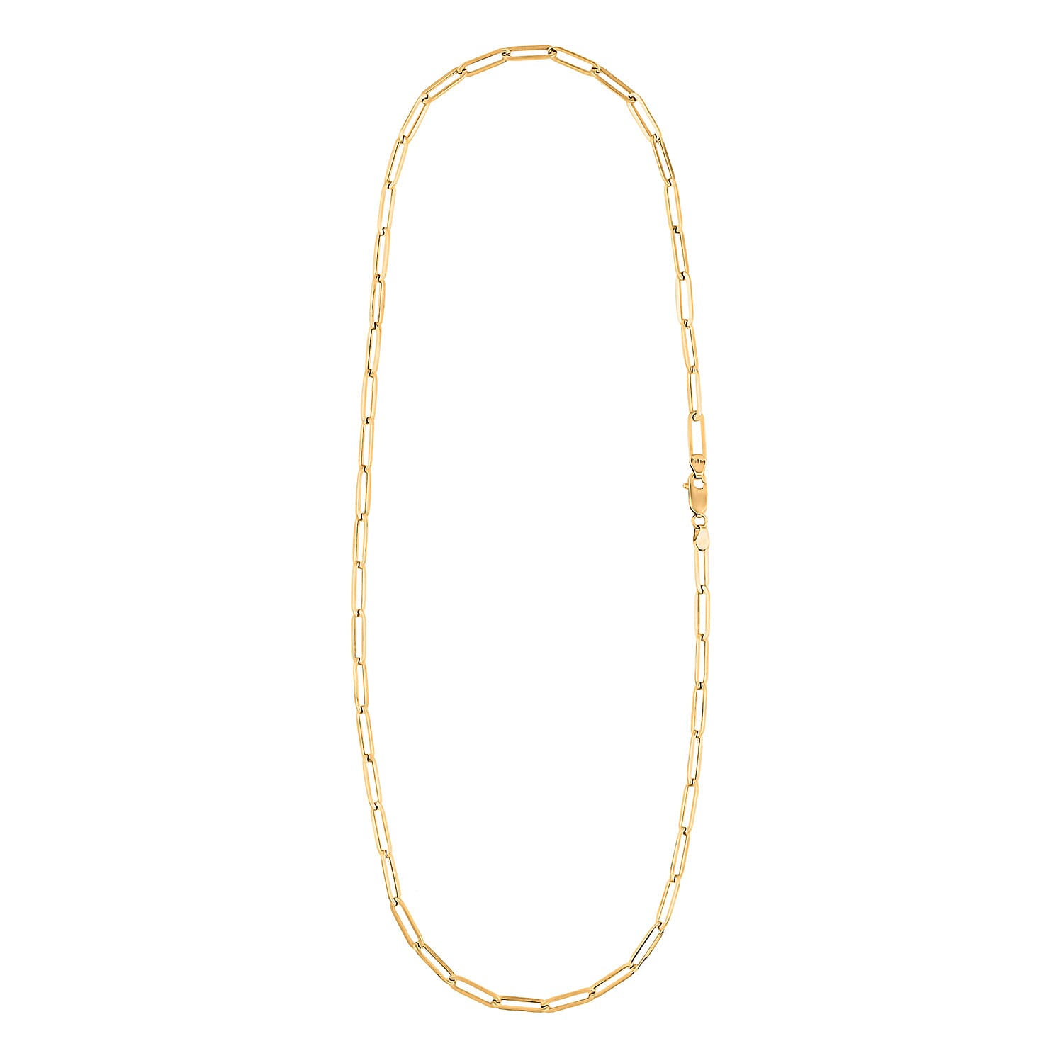 10K Yellow Gold 4mm Paper Clip Chain Necklace 24 Inches 6.70 Grams